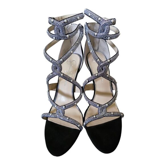 JESSICA SIMPSON Janya Caged Rhinestone Dress Sandals - Size 10 - Picture 2 of 8
